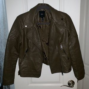 Olive Green Leather Jacket